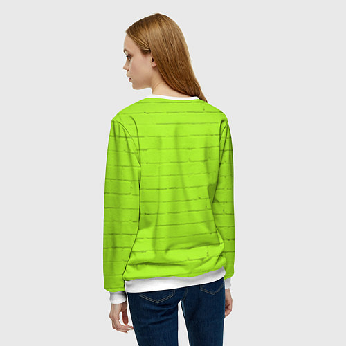 Женский свитшот Кот Симон на стене / 3D-Белый – фото 4