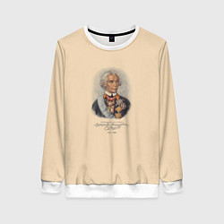 Свитшот женский Александр Суворов 1730-1800, цвет: 3D-белый