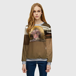 Свитшот женский Мартышка, цвет: 3D-меланж — фото 2
