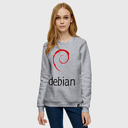 Свитшот хлопковый женский Debian, цвет: меланж — фото 2