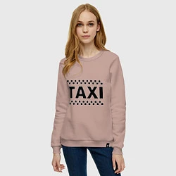 Свитшот хлопковый женский Taxi, цвет: пыльно-розовый — фото 2