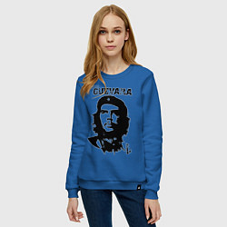 Свитшот хлопковый женский Che Guevara, цвет: синий — фото 2