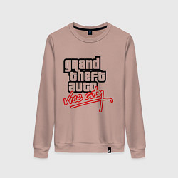 Свитшот хлопковый женский GTA Vice City, цвет: пыльно-розовый