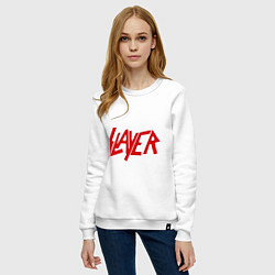 Свитшот хлопковый женский Slayer, цвет: белый — фото 2