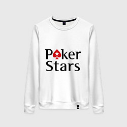 Свитшот хлопковый женский Poker Stars, цвет: белый