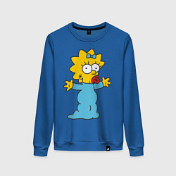 Свитшот хлопковый женский Maggie Simpson, цвет: синий