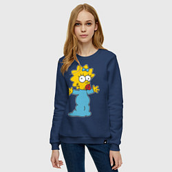 Свитшот хлопковый женский Maggie Simpson, цвет: тёмно-синий — фото 2