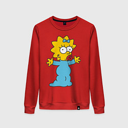 Свитшот хлопковый женский Maggie Simpson, цвет: красный