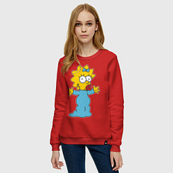 Свитшот хлопковый женский Maggie Simpson, цвет: красный — фото 2