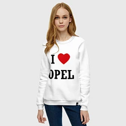 Свитшот хлопковый женский I love Opel, цвет: белый — фото 2