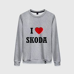 Свитшот хлопковый женский I love Skoda, цвет: меланж