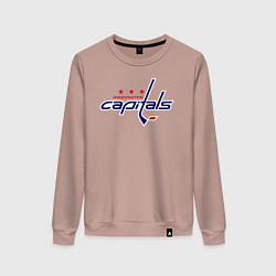 Свитшот хлопковый женский Washington Capitals, цвет: пыльно-розовый