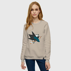 Свитшот хлопковый женский San Jose Sharks, цвет: миндальный — фото 2