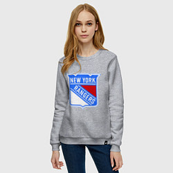 Свитшот хлопковый женский New York Rangers, цвет: меланж — фото 2