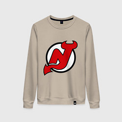 Свитшот хлопковый женский New Jersey Devils, цвет: миндальный