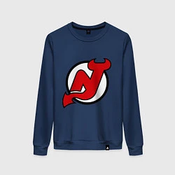 Свитшот хлопковый женский New Jersey Devils, цвет: тёмно-синий