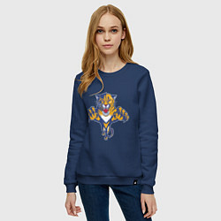 Свитшот хлопковый женский Florida Panthers, цвет: тёмно-синий — фото 2