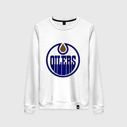Свитшот хлопковый женский Edmonton Oilers, цвет: белый