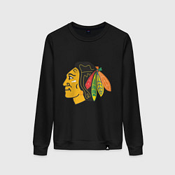 Свитшот хлопковый женский Chicago Blackhawks, цвет: черный