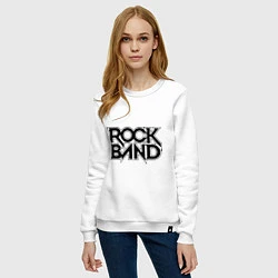 Свитшот хлопковый женский Rock Band, цвет: белый — фото 2