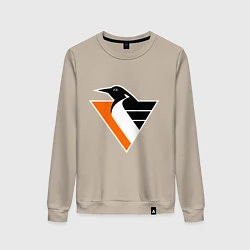 Свитшот хлопковый женский Pittsburgh Penguins, цвет: миндальный