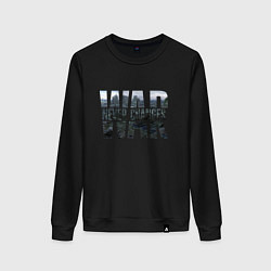 Свитшот хлопковый женский War never changes, цвет: черный