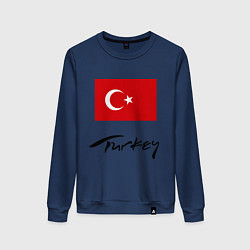 Свитшот хлопковый женский Turkey, цвет: тёмно-синий