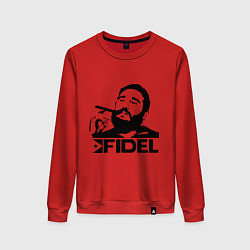 Свитшот хлопковый женский FIdel, цвет: красный