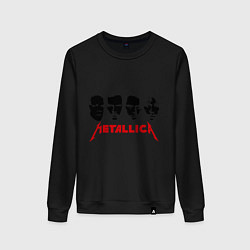 Свитшот хлопковый женский Metallica (Лица), цвет: черный