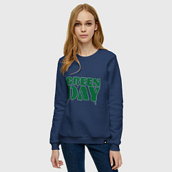 Свитшот хлопковый женский Green Day, цвет: тёмно-синий — фото 2
