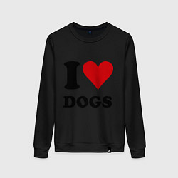 Женский свитшот I love dogs - Я люблю собак