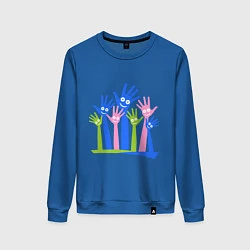 Свитшот хлопковый женский Hands Up, цвет: синий