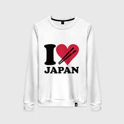 Женский свитшот I love Japan - Я люблю Японию