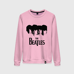Свитшот хлопковый женский The Beatles: Faces, цвет: светло-розовый