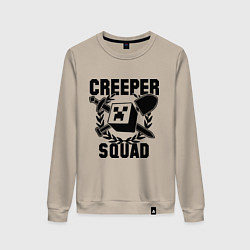 Свитшот хлопковый женский Creeper Squad, цвет: миндальный