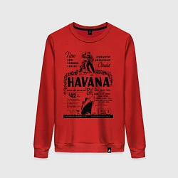 Свитшот хлопковый женский Havana Cuba, цвет: красный