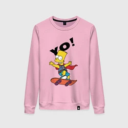 Свитшот хлопковый женский Yo Bart, цвет: светло-розовый