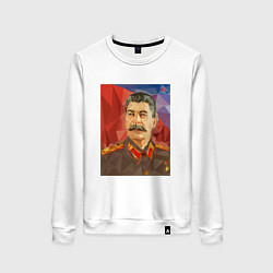 Свитшот хлопковый женский Сталин: полигоны, цвет: белый