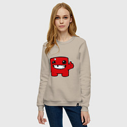 Свитшот хлопковый женский Super Meat Boy, цвет: миндальный — фото 2