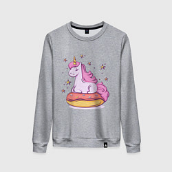 Женский свитшот Единорог на пончике