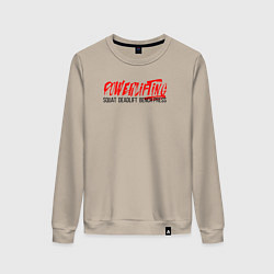 Свитшот хлопковый женский Powerlifting its deadlift, squat, bench press, цвет: миндальный