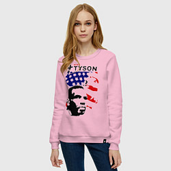 Свитшот хлопковый женский Mike Tyson: USA Boxing, цвет: светло-розовый — фото 2