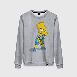 Свитшот хлопковый женский Bart Bully, цвет: меланж