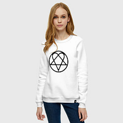 Свитшот хлопковый женский HIM Symbol, цвет: белый — фото 2