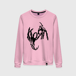 Свитшот хлопковый женский Korn bones, цвет: светло-розовый