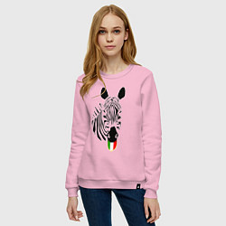 Свитшот хлопковый женский Juventus Zebra, цвет: светло-розовый — фото 2