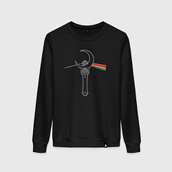 Свитшот хлопковый женский Dark side of the moon, цвет: черный