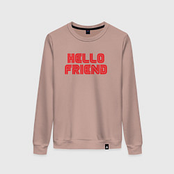 Свитшот хлопковый женский Hello Friend, цвет: пыльно-розовый