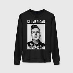 Свитшот хлопковый женский Slumerican IV: Yelawolf, цвет: черный