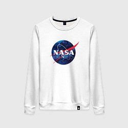Свитшот хлопковый женский NASA: Cosmic Logo, цвет: белый